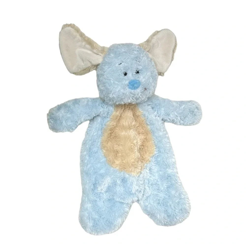 Baby Ganz Flat A Pat Blue Plush Puppy Dog Lovey Baby Security Blanket